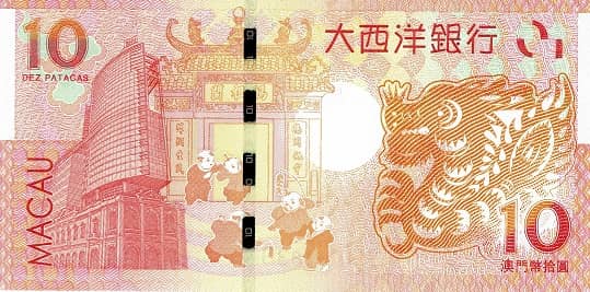 10 Patacas Year of the Dragon from Macao
