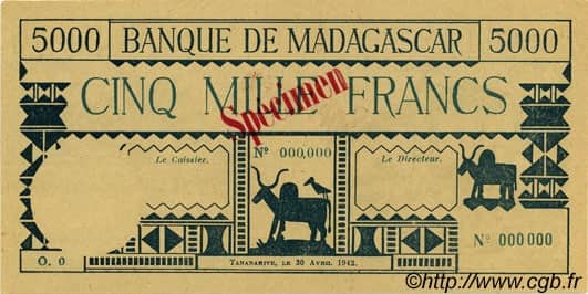 5000 Francs from Madagascar
