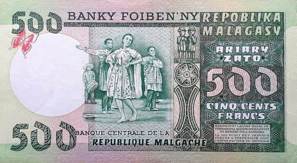 500 Francs from Madagascar