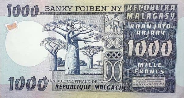 1000 Francs from Madagascar