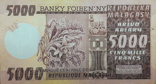 5000 Francs from Madagascar