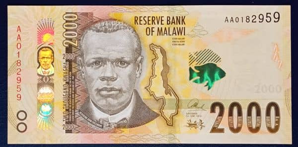 2000 Kwacha from Malawi