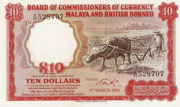 10 Dollars from Malaya & British Borneo