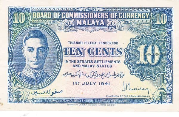 10 Cents George VI from Malaya