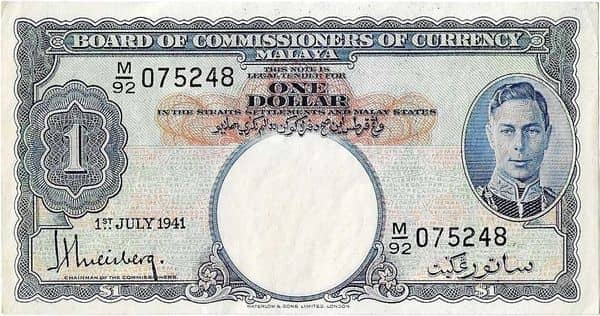 1 Dollar George VI from Malaya