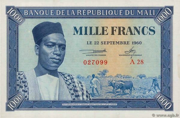 1000 Francs from Mali