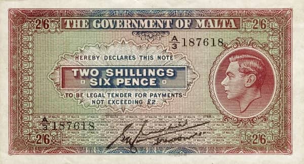 2 Shillings 6 Pence from Malta