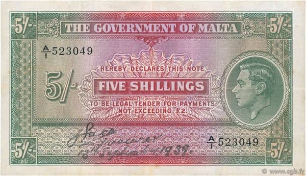 5 Shillings from Malta