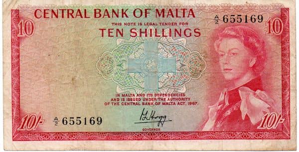 10 Shillings Elizabeth II from Malta