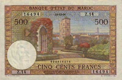 500 Francs from Morocco