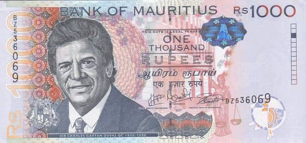 1000 Rupees from Mauritius