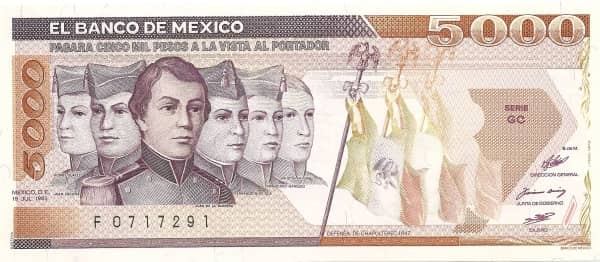 5000 Pesos from Mexico