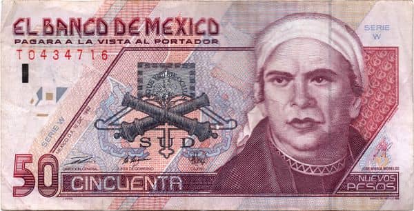 50 Nuevos Pesos C series from Mexico