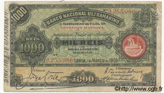 1000 Reis from Mozambique