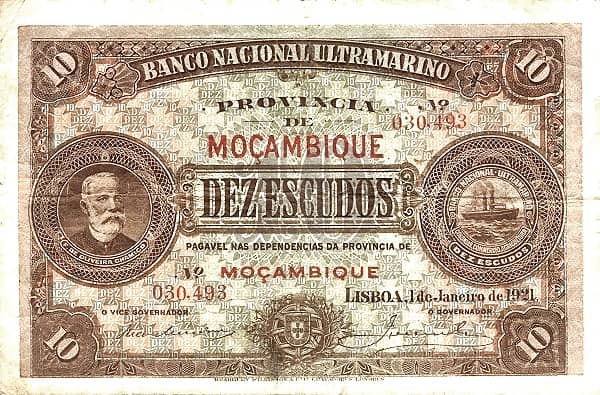 10 Escudos from Mozambique