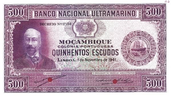 500 Escudos from Mozambique