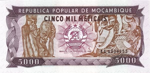 5000 Meticais from Mozambique