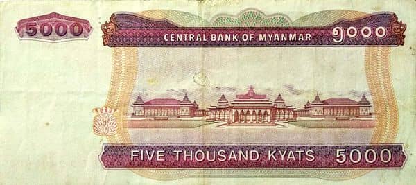5000 Kyats from Myanmar