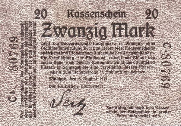 20 Mark German South West Africa from Namibia