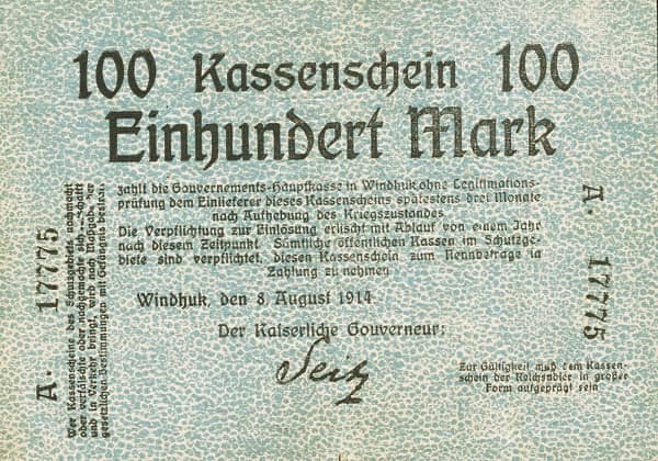 100 Mark German South West Africa from Namibia