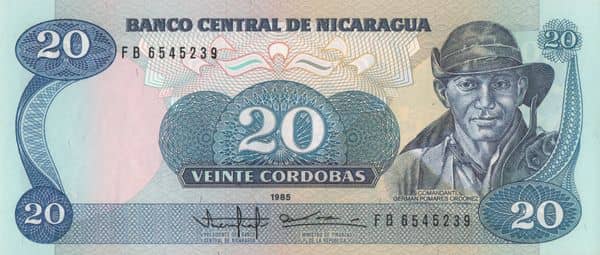 20 Cordobas from Nicaragua
