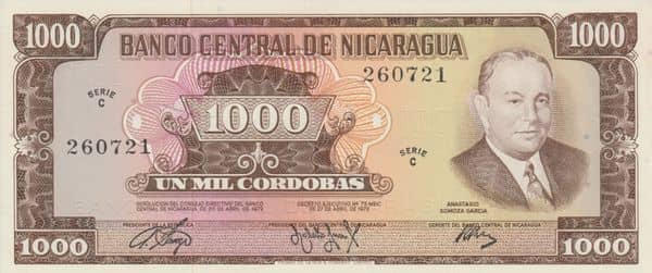 1000 cordobas from Nicaragua
