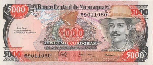 5000 Cordobas from Nicaragua