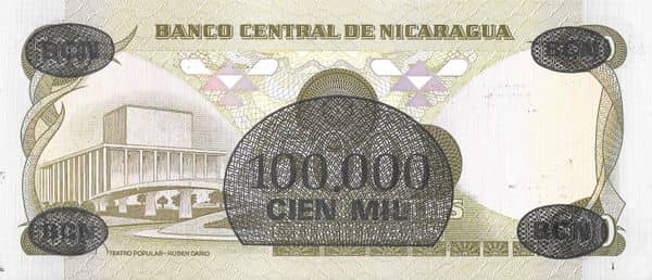 100000 Cordobas overprinted on 500 Cordobas from Nicaragua