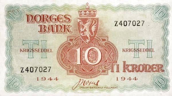 10 Kroner Government in Exile from Norway