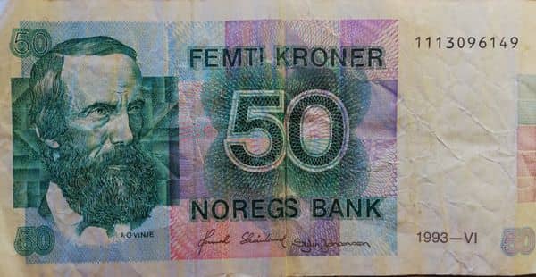 50 Kroner from Norway
