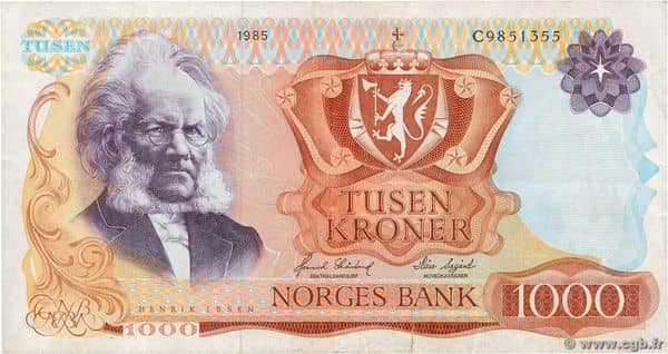 1000 Kroner from Norway