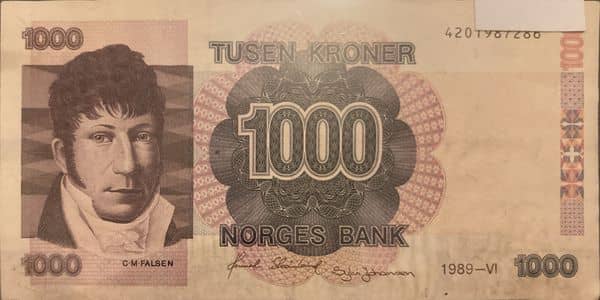 1000 Kroner from Norway
