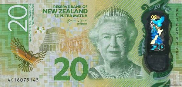 20 Dollars Elizabeth II from New Zealand