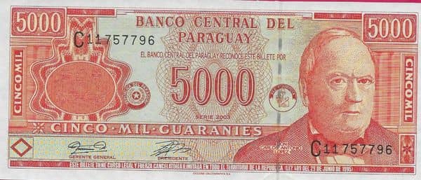 5000 Guaranies from Paraguay