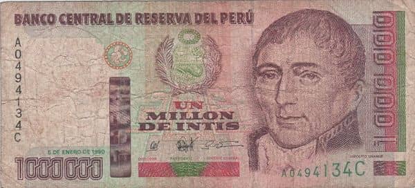 1000000 Intis from Peru