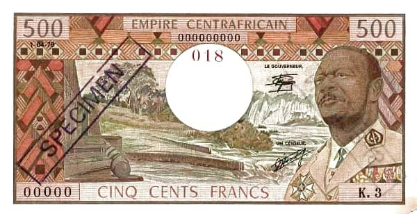 500 Francs from Central African Republic