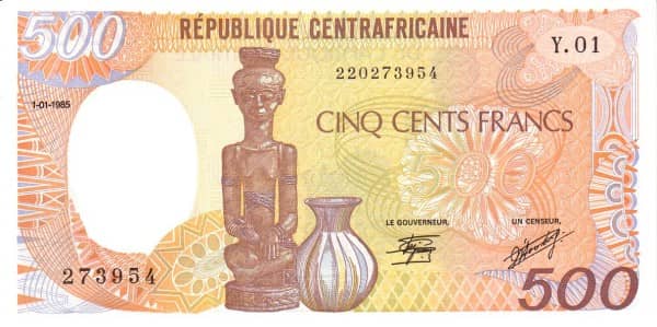 500 Francs from Central African Republic