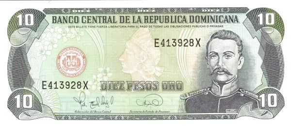 10 Pesos Oro from Dominican Republic