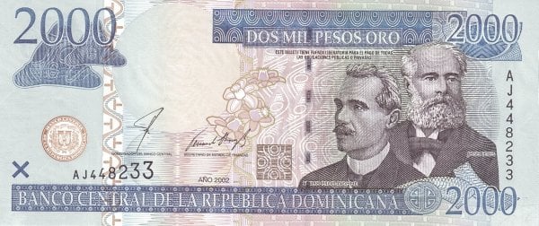 2000 Pesos Oro from Dominican Republic