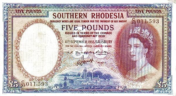 5 Pounds from South Rhodesia