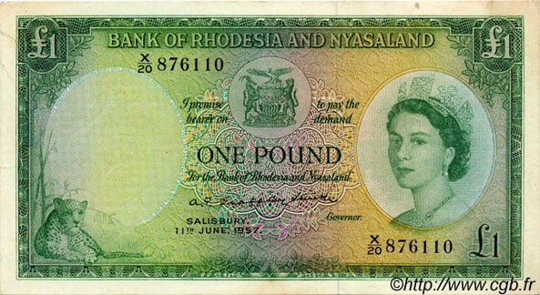 1 Pound from Rhodesia & Nyasaland