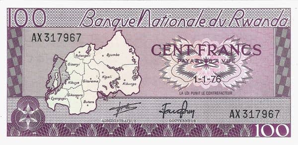 100 Francs from Rwanda