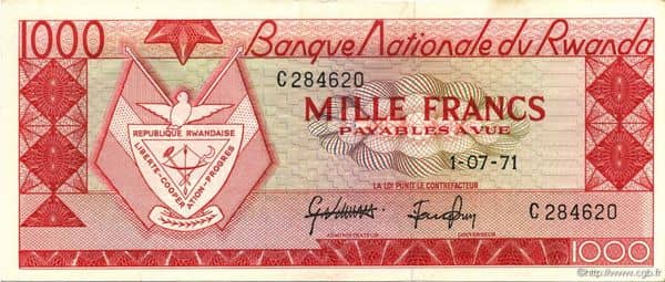 1000 Francs from Rwanda
