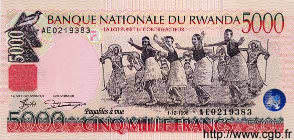 5000 Francs from Rwanda