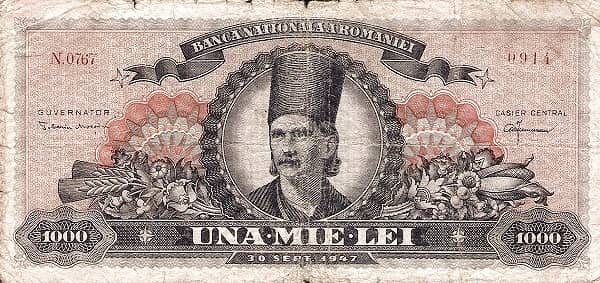 1000 Lei from Romania