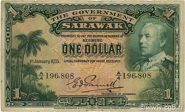 1 Dollar Charles Brooke from Sarawak
