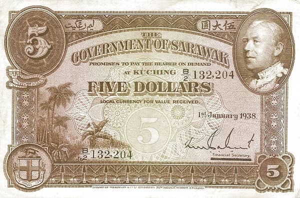 5 Dollars Charles Brooke from Sarawak