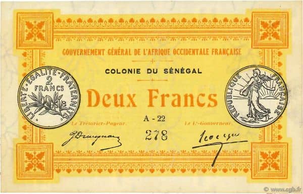 2 Francs from Senegal