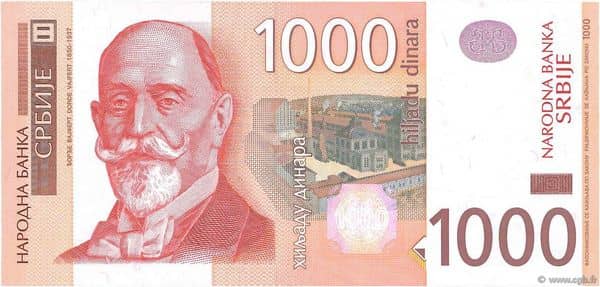 1000 Dinara from Serbia
