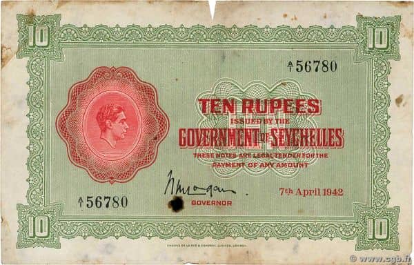 10 Rupees George VI from Seychelles